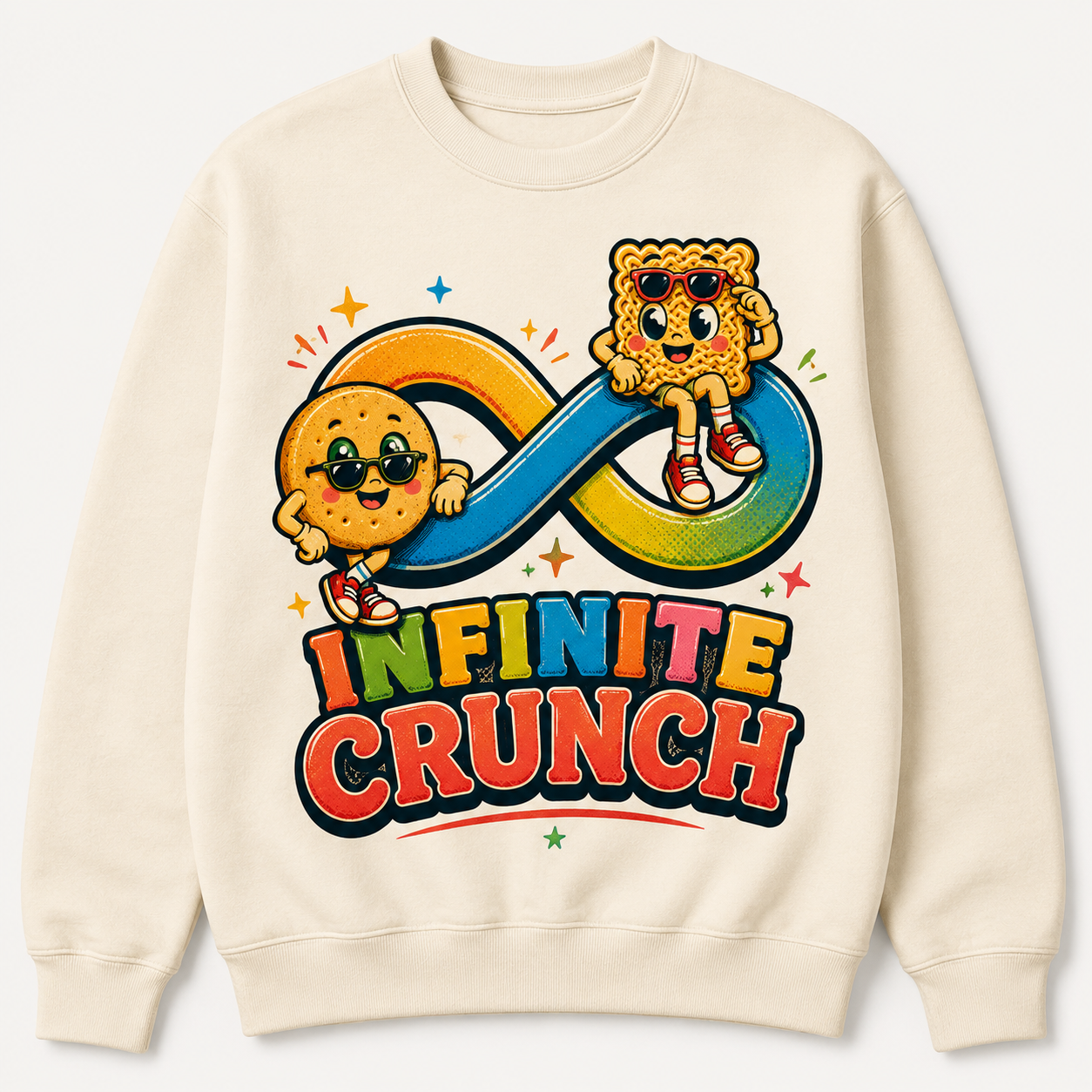 Infinite Crunch sweatshirt on model